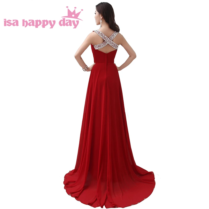 Новые длинные шифоновые темно-винно-красные ночные платья макси элегантные женские длиной до пола облегающие сексуальные платья для выпускного вечера платье бисером даже W2062