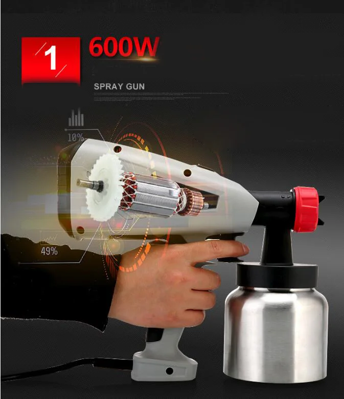 

Spray Gun, 800W 220V High Power Home Electric Paint Sprayer, Easy Spraying and Clean Perfect for Beginner