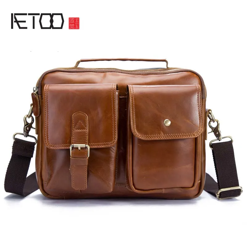 Aetoo фабрики новая мужская кожаная сумка мужская сумка заголовок мужская кожаная повседневная сумка 208