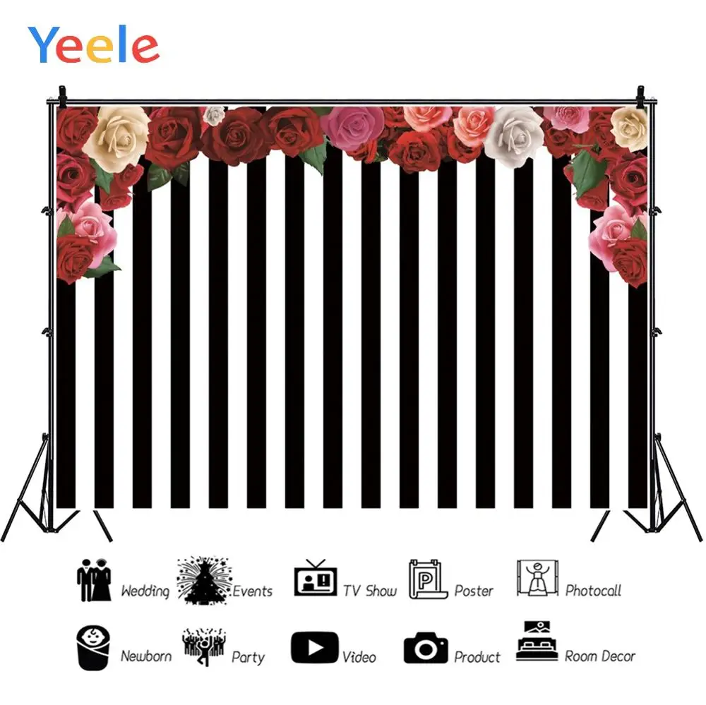 

Yeele Zebra Stripes Flowers Birthday Communion Party Photography Backdrops Customized Photographic Backgrounds For Photos Studio