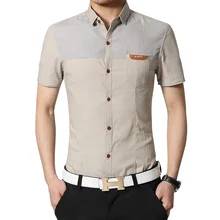 Мужская одежда, мужская летняя рубашка, Повседневная рубашка с карманами и коротким рукавом, приталенная Модная рубашка, топы