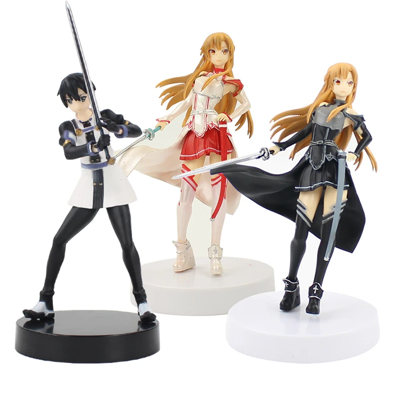 

3Styles 18-19cm Sword Art Online Knights of the Blood League Asuna Kirito Action Figure Doll PVC Model Collection Toys