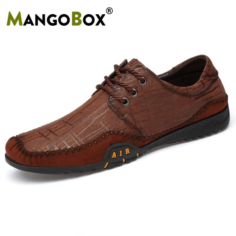 

Men Business Shoes Genuine Leather 2019 Mangobox Soft Dress Shoes Summer Breathable Pig Skin Round Toe Non Slip Footwear
