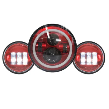 

7"Round LED Headlight Set 7"Light 4.5inch Matching Passing Lamps with Mounting Bracket and Wire Adapter For Honda Hornet Touring