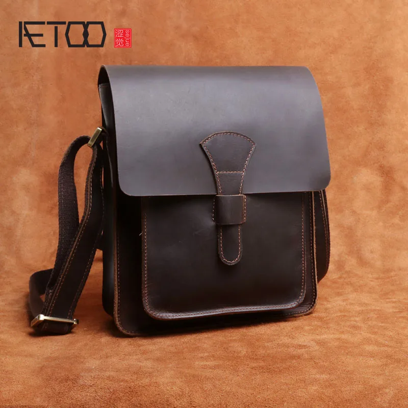 Pferd Aetoo Handgemachte Einfache Paket Umhängetasche Abschnitt Männer Retro Mad Aktentasche Tasche Leder 1 Männlichen Reinem UFnpnax