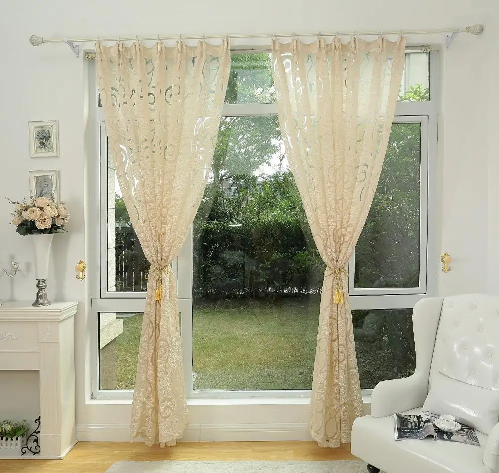 Buy Tulips flower design jacquard blinds curtains for