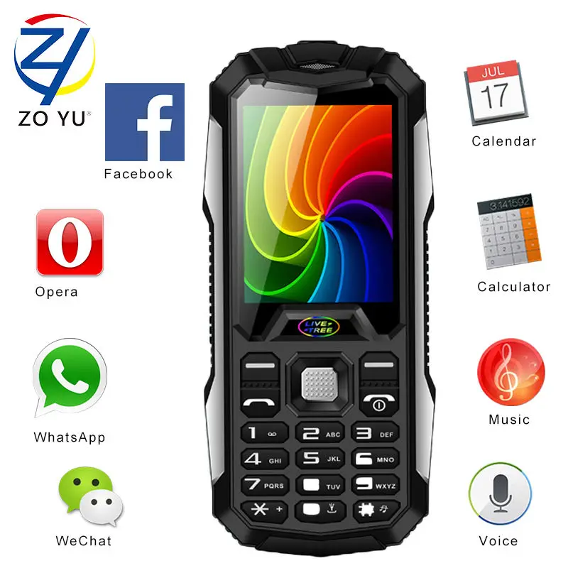 ZOYU D9800 cellphones business phone the outdoor phone for senior phone 3800 power bank 2G dual