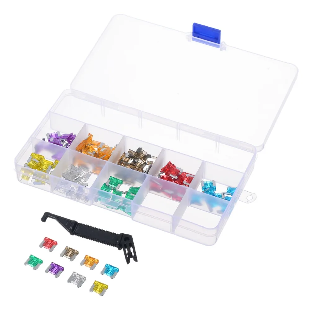 100pcs Micro Blade Fuses Assortment Mini Car Fuse Kit 3A30A with Black