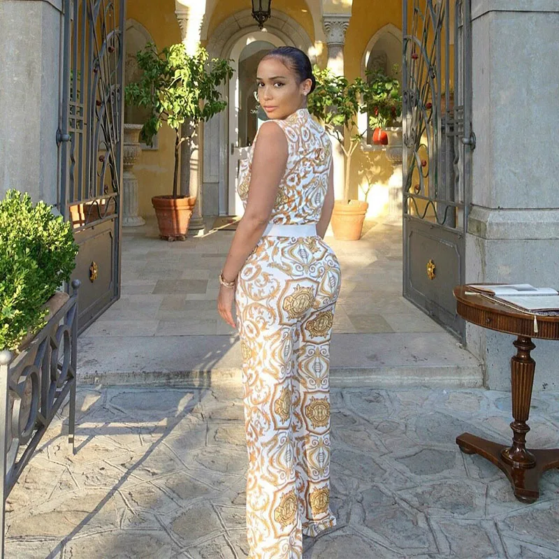 2020 Summer Women Jumpsuit Romper Yellow Floral Jumpsuits Long Pants Elegant Vintage Bodies Ladies Sexy V Neck Combinaison Femme 2020 Summer Women Jumpsuit Romper Yellow Floral Jumpsuits Long Pants Elegant Vintage Bodies Ladies Sexy V Neck Combinaison Femme