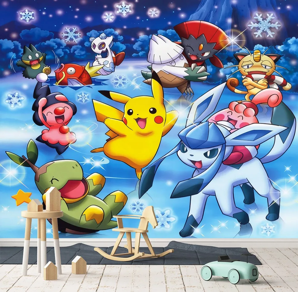 

[Self-Adhesive] 3D Pokemon Joy Little Monster 4 Japan Anime Wall Paper mural Wall Print Decal Wall Murals