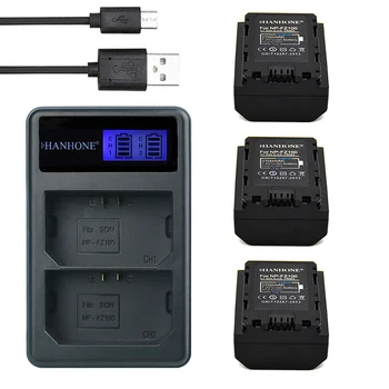 

3PCS Top 2700mAh NP-FZ100 NPFZ100 NP FZ100 Battery+ LED Dual USB Charger for Sony NP-FZ100,BC-QZ1,Sony a9, a7R III,a7 III,ILCE-9