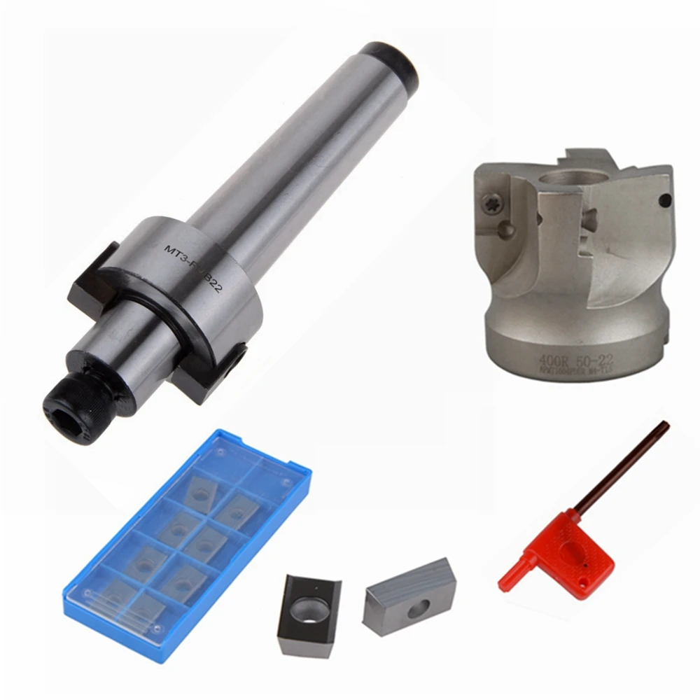 

MT3 FMB22 M12 Holder Face Mill Cutter 400R-50-22 With 10Pcs APMT1604 Carbide Insert suitable for Aluminum