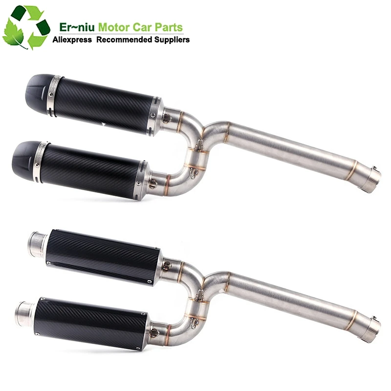 

FZ6S FZ6N Motorcycle Carbon Fiber Exhaust Muffler Connecter Middle Pipe Full System Slip-On For Yamaha FZ-6N FZ-6S FZ6