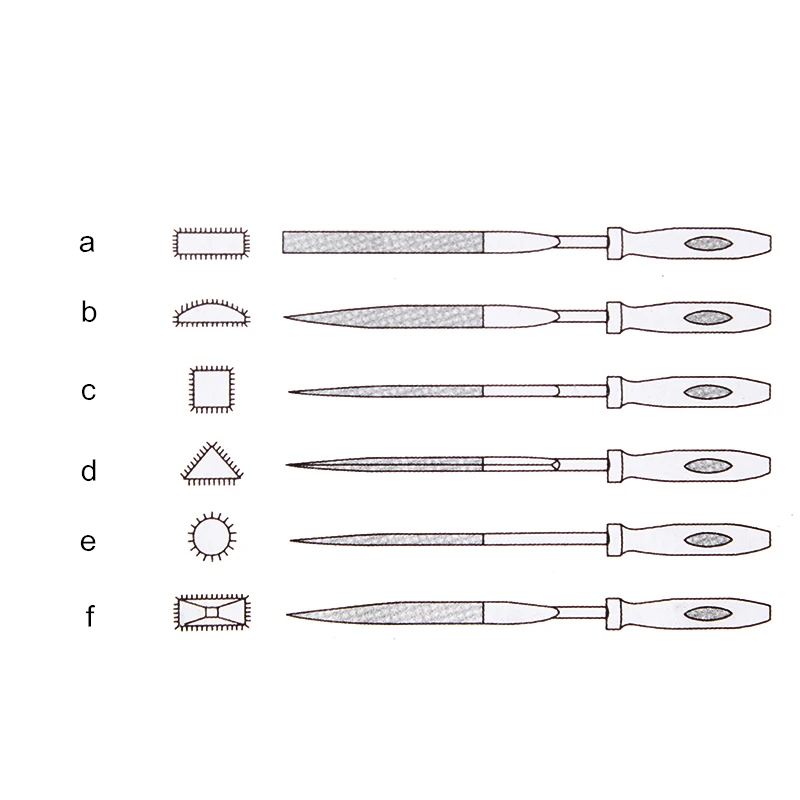 6 шт алмазные игольчатые напильники комплект 150/160/180 мм для Керамика Стекло драгоценного камня резьба по дереву обработки ручной инструмент