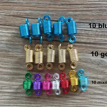 10 со спиральной катушкой провод дредлок Dread волос оплетка бисера манжеты аксессуар, зажим для волос 8 мм отверстие