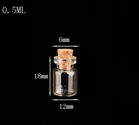 100pcs Small Clear Cork wishing Bottle Mini Vial For Wedding Holiday garden Decoration Wooden Lid Empty Pot Sample test tube Jar