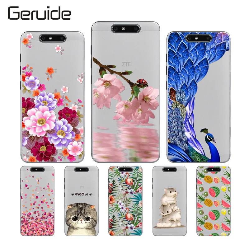 

Geruide Soft Case For ZTE Blade V8 Shell Cover Pattern Painted TPU Silicone Protector Case for ZTE V8 Cases Housing