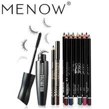 MENOW Make up set Mascara+Two Eyeliner pencil& 12 Colors Eyeliner Waterproof Lasting Eyes Cosmetics Kit wholesale 5409