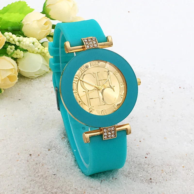 Специальное предложение дамские модные повседневные CHHC Rainstone Кварцевые часы Женские Кристальные силиконовые часы Chasy дешевые подарки на Рождество