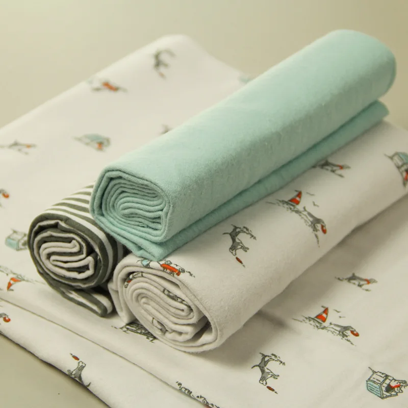 Online 4 Buah Banyak Bayi Yang Baru Lahir Sprei Set Tempat Tidur 76X76 Cm untuk Bayi Baru Lahir Bayi Lembar Tempat Tidur Linen Katun 100% flanel Percetakan Bayi Selimut