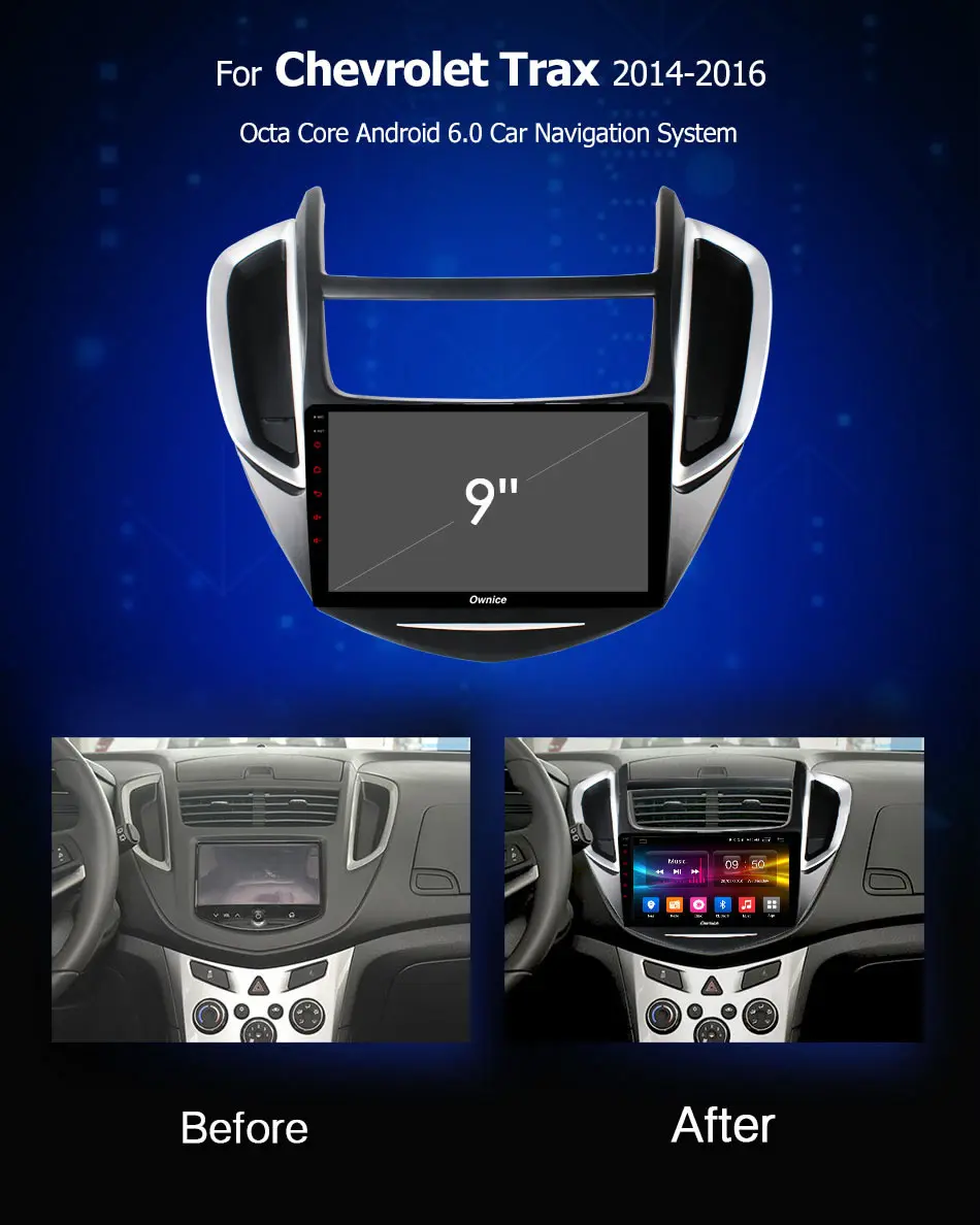 Cheap 9" IPS Android 9.0 Car DVD Player For Chevrolet Trax 2014 2015 2016 8Core 4G RAM+32G ROM GPS Navigation Radio Stereo DSP CarPlay 2