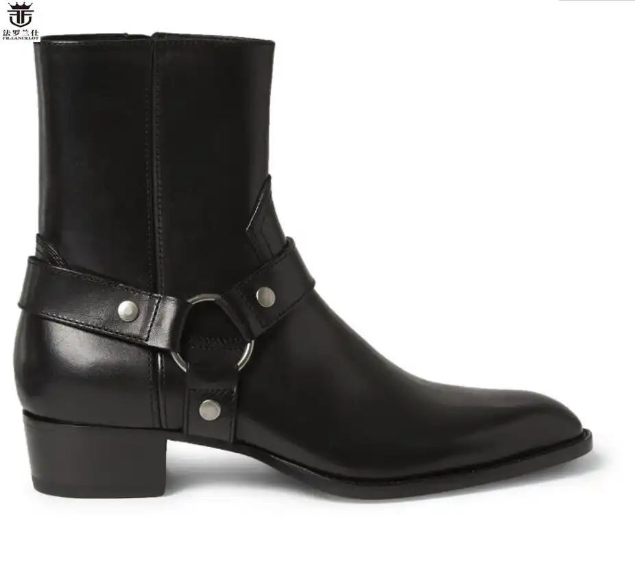 Fr Lancelot 2020 Chelsea Boots Men Black Leather Boots Metal Real Leather Ankle Booties High Top Zip Up Men Boots Boots Men Boots Men Blackboots Metal Aliexpress
