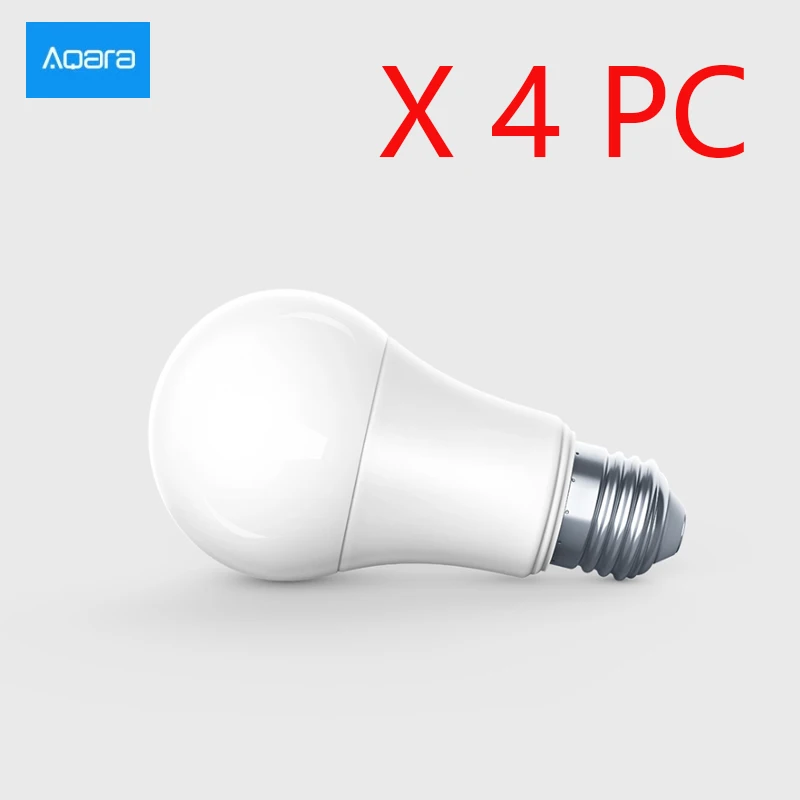 Wholesale Xiaomi Aqara 9W E27 2700K-6500K 806lum Smart White Color LED Bulb Light Work with Home Kit and MI Home App Smart Lamp - Цвет: 4PCS