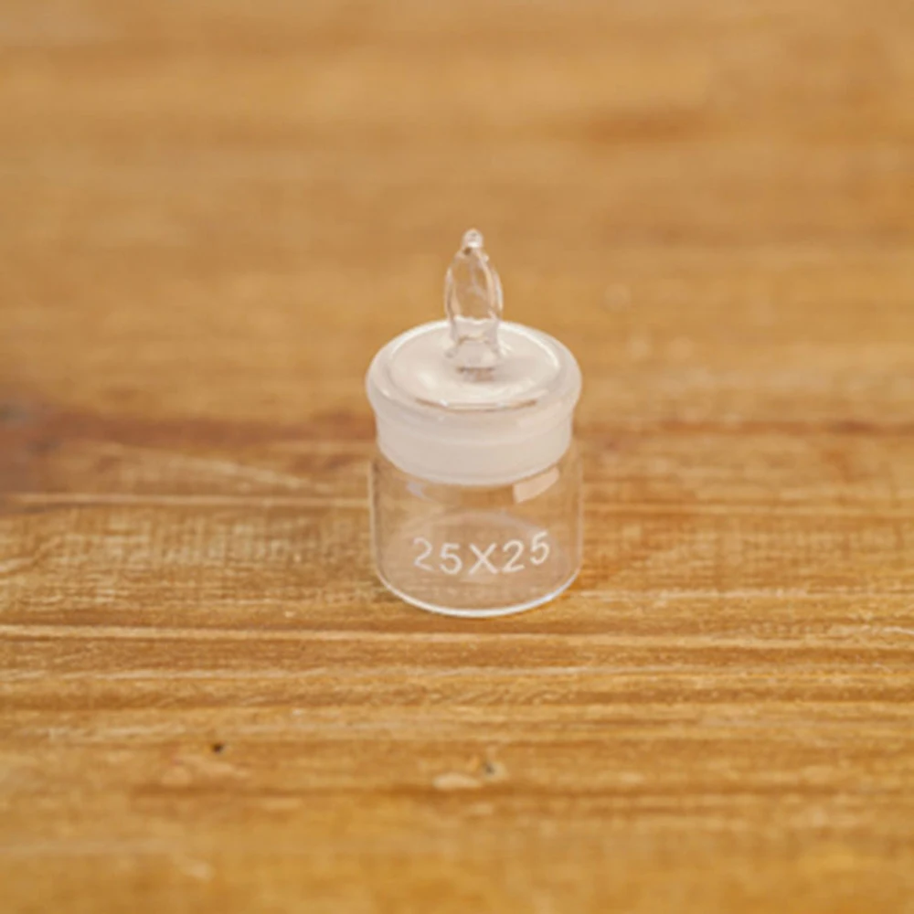 

2pcs 25x25mm Glass Weighing Bottle In Low Form Glass Weighing Specific Gravity Bottle