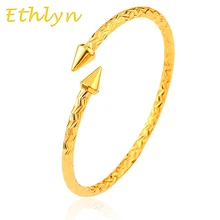 Ethlyn Ethiopian Men jewelry Gold Color Opening embossing gold bracelets & bangles for men B18