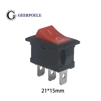 

50pcs 100pcs KCD101 21*15mm 3PIN SPST switch on off Snap-in ON/OFF Position Snap Rocker Boat switch 6A 250V copper feet