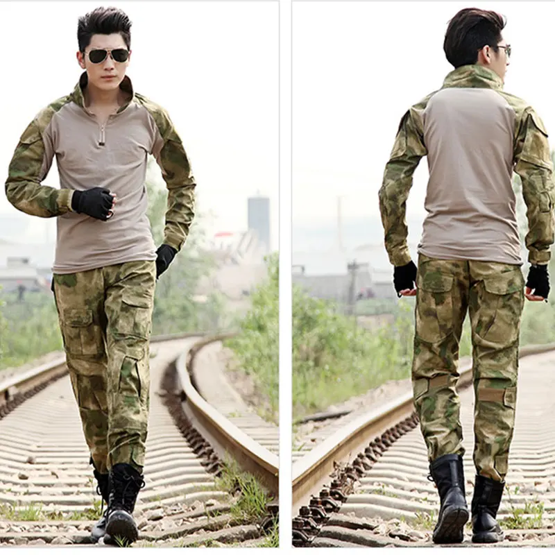 Армейская боевая рубашка и штаны, тактическая Боевая форма с наколенниками, налокотники, камуфляжная одежда для охоты, костюм для тренировок