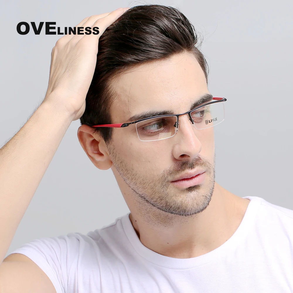 

Fashion spectacle frame for men 2016 semi rim glasses frame myopia glasses Prescription eyewear New arrival Optical frame LY8199