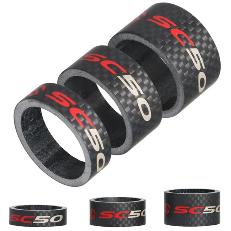 

Toseek Road Bike Fork Headset Spacer Full Carbon Fiber Bicycle Stem Washer Spacer 1 1/8" 10/15/20mm 3K Matte bike parts