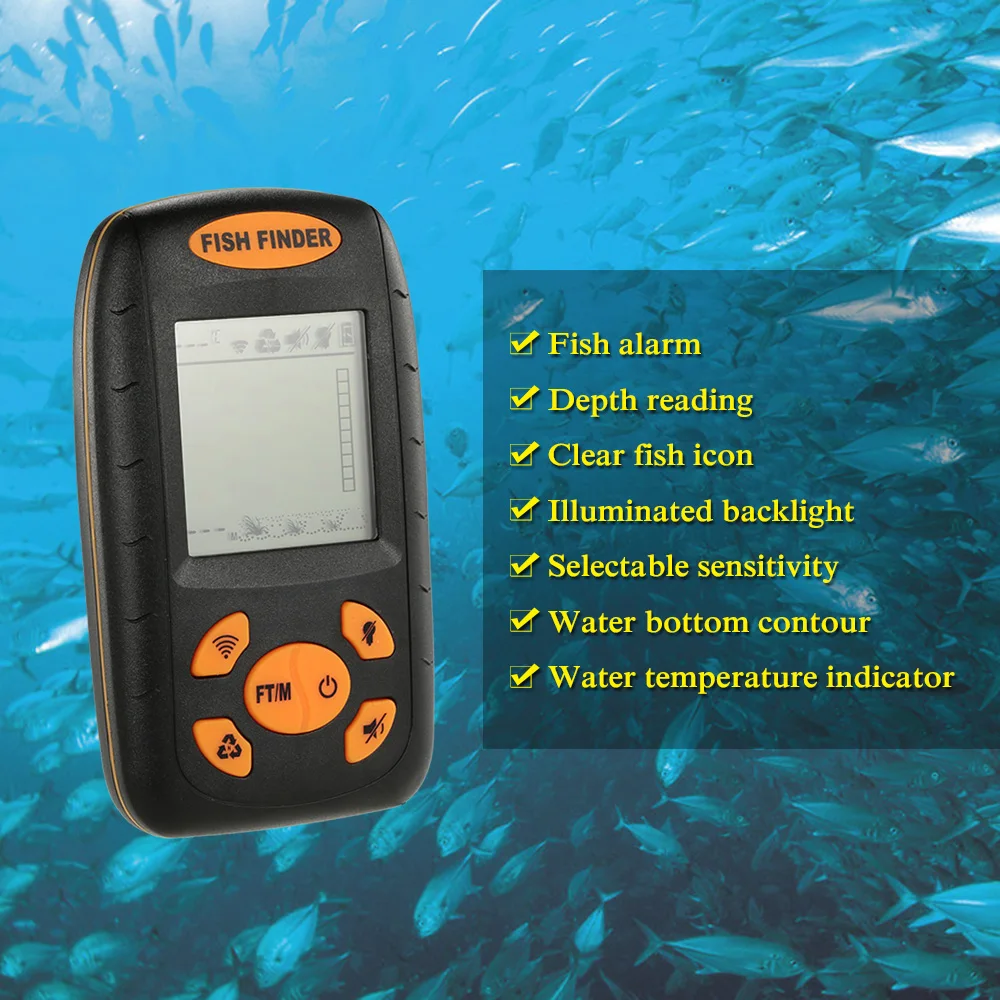 ОА Docooler Беспроводной Искатель Рыб Эхолот Fishfinder 100 м Диапазон Глубин Океана Озеро