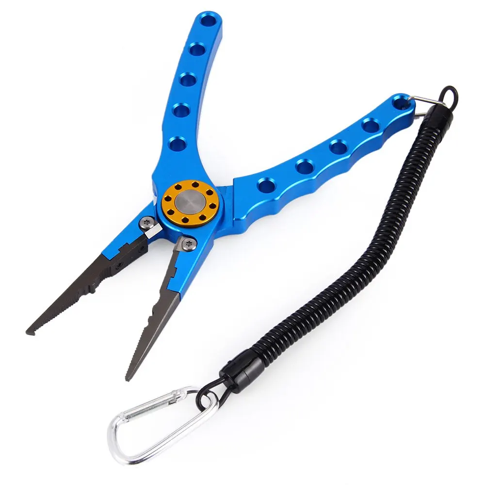 Blue Portable Aluminum Alloy Fishing Pliers Lure Braid Cutter Scissors Hook Line Tackle Cutting