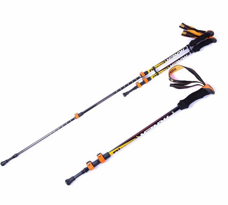Fibra de Carbono Nova Ultra-leve Ajustável Acampamento Caminhadas Trekking Vara Alpenstock Escalada Esqui Pólo 2020 8 trekking vara alpenstock fibra de carbono escalada esqui pólo