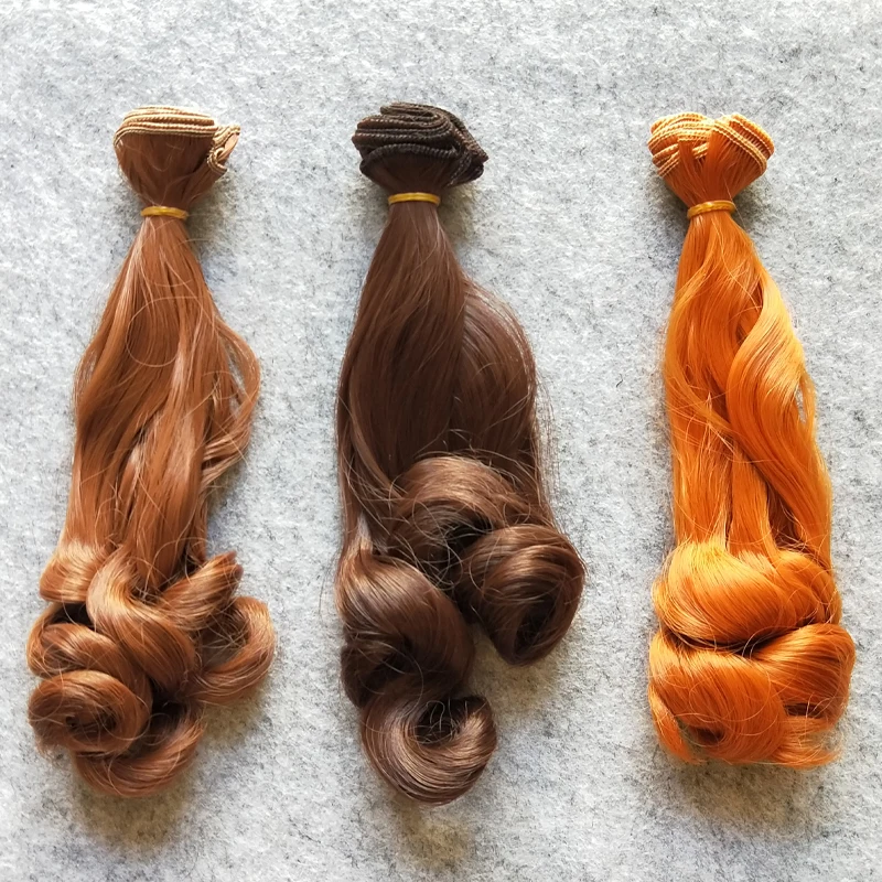 

3PCS/LOT Natural Colors Synthetic Doll Hair Curly Wig Hair For Doll BJD DIY