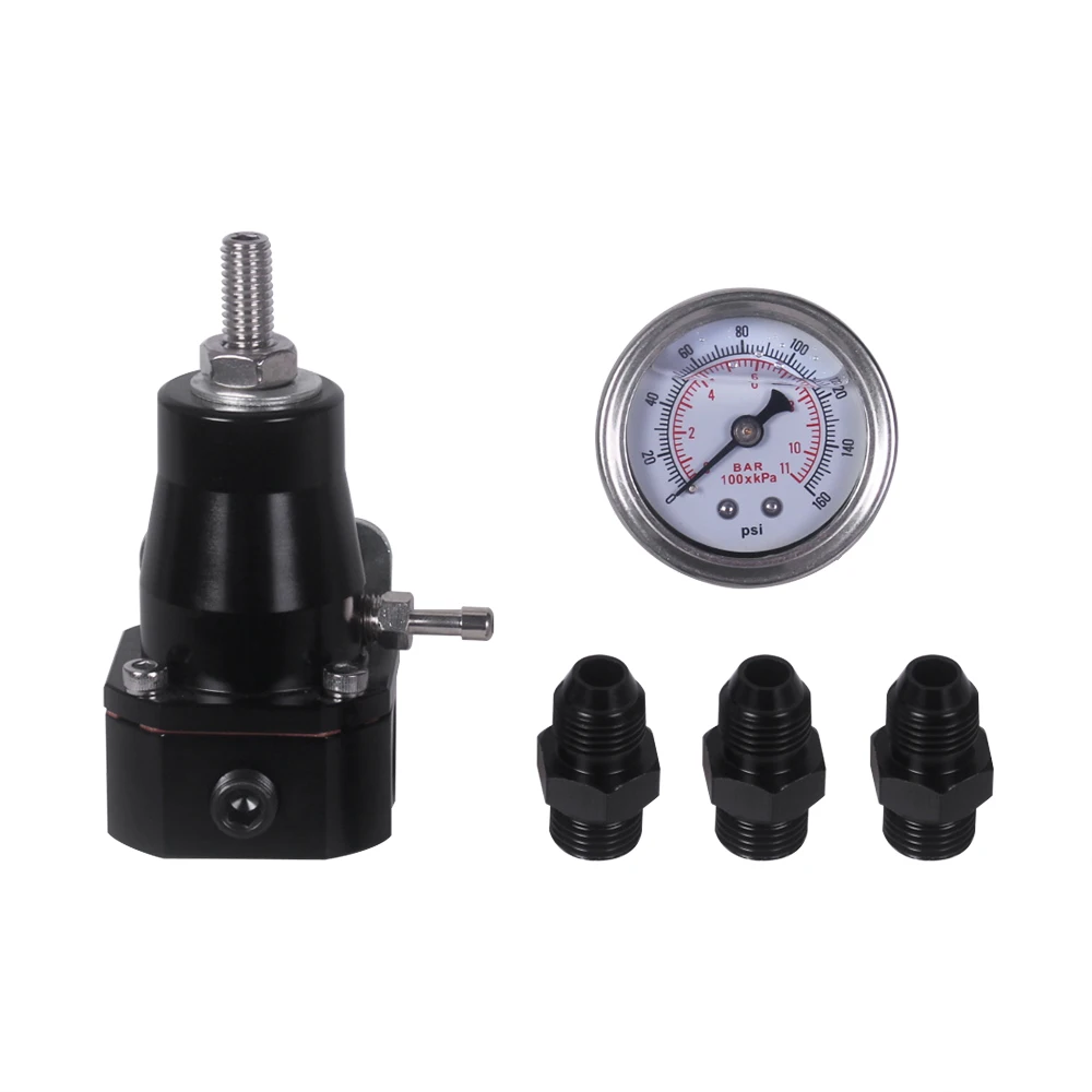 New Model 30 to 70 PSI Universal Fuel Pressure Regulator Gauge AN6