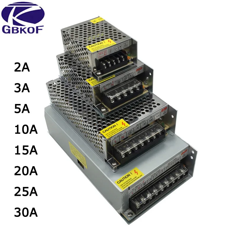 GBKOF трансформатор освещения AC110V-220V к DC 12 В адаптер питания 1A 2A 3A 5A 10A 15A 20A 30A 40A светодиодные ленты Переключатель Драйвер
