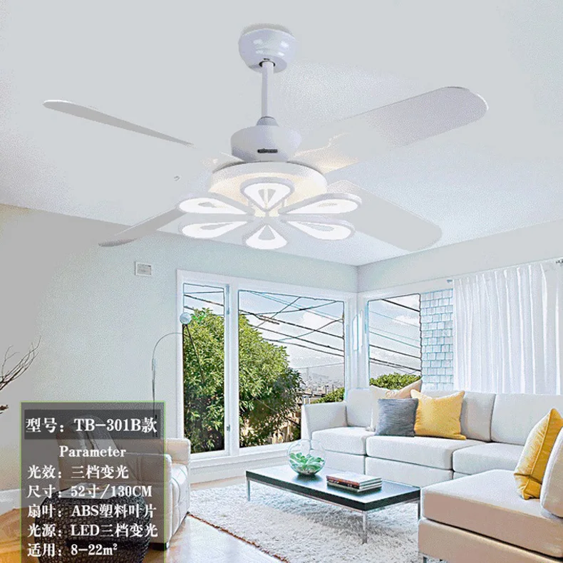 52 Inch White Ceiling Fan With Five White Beadboard Blades