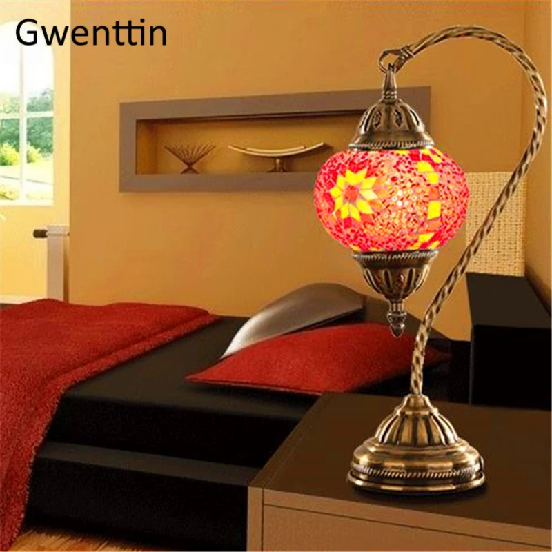Турецкая мозаичная настольная лампа для спальни, светильник, прикроватные лампы, современный светодиодный ночной Светильник s, лофт, промышленный домашний декор, Luminarias