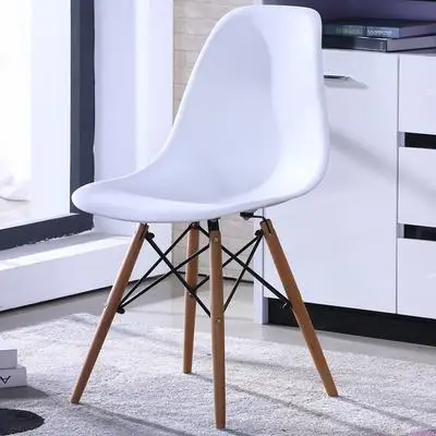 Обеденный стул для отдыха, офисное кофейное кресло, простой современный креативный твердый деревянный пластиковый задний стол, стул - Цвет: style 2