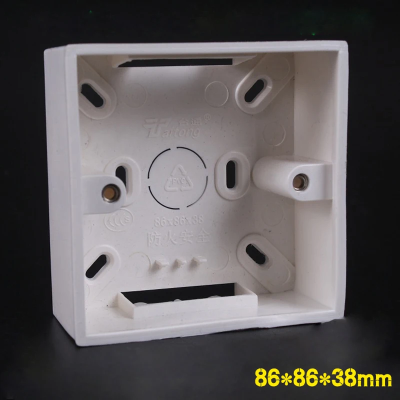 

5pcs Type 86 Junction Box Depth 38 mm Universal Socket Bottom Box PVC Wall Mount Switch Box