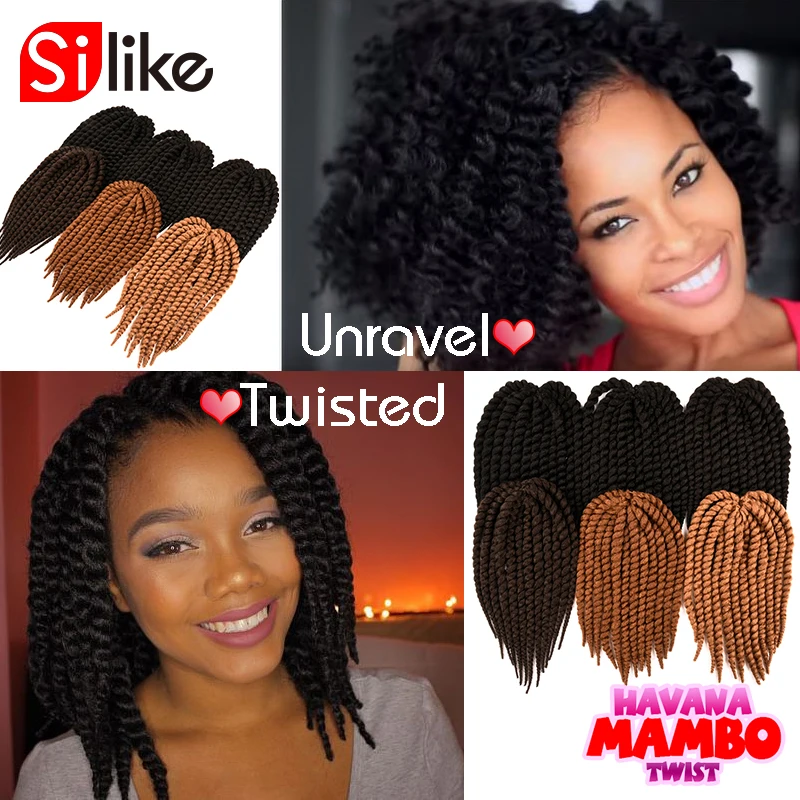 Havana Mambo Twist Crochet Braids Synthetic crochet braiding hair extensions 80g/pack 14 Afro twist crochet hair