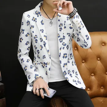

Floral Suit Jacket Men's Fashion Casual Slim Suit Jacket Costume Homme Imprim Men S Blazers