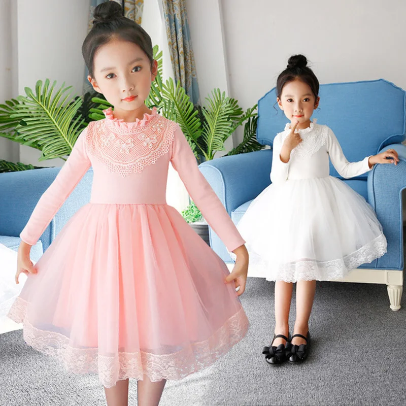 Фото Spring Autumn Girls Dress Children Party Wedding Evening Princess Ball Gown Dresses Long Sleeve Tutu 4-13Y BC475 | Детская одежда и