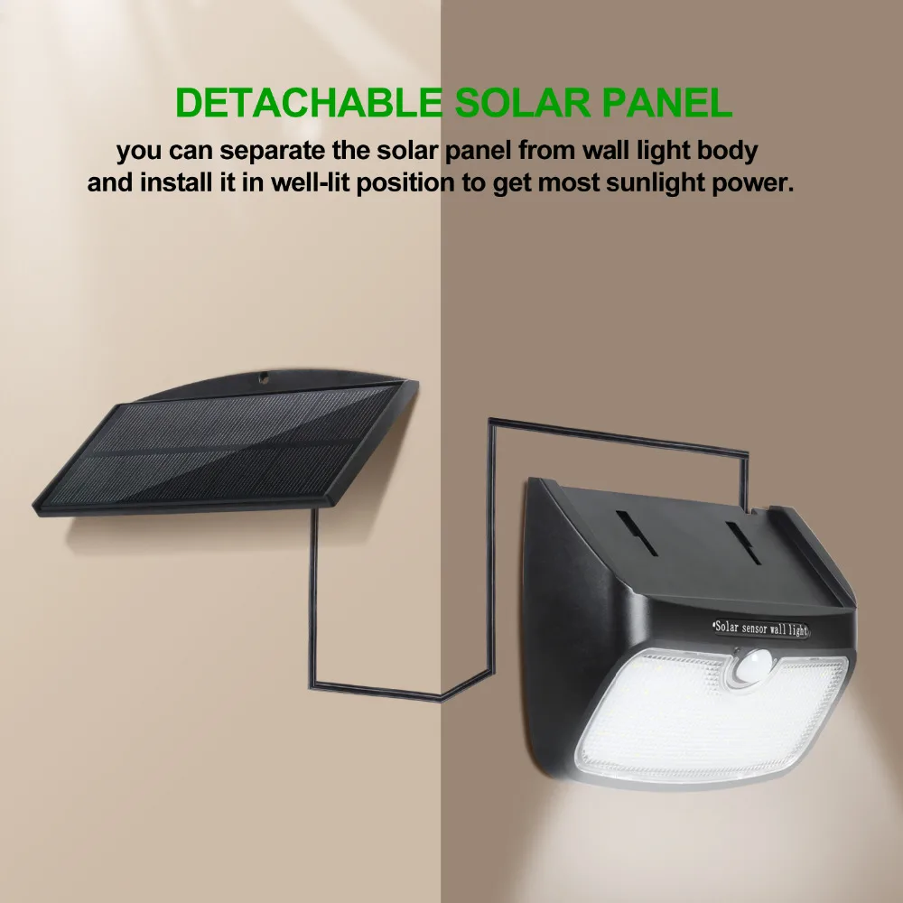 Solar ao ar Sensor de Movimento do Painel Decoração da Lâmpada Solares para Jardim de Segurança T-sunrise Holofotes Livre Solar Separado Wih 48 Levou Luzes 12 solar light