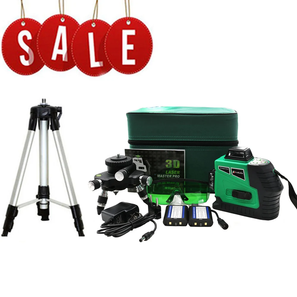 

Green 12 Line 3D laser level 360 Vertical And Horizontal Laser Level Self-leveling Cross Line 3D Green Laser Level with outdoor