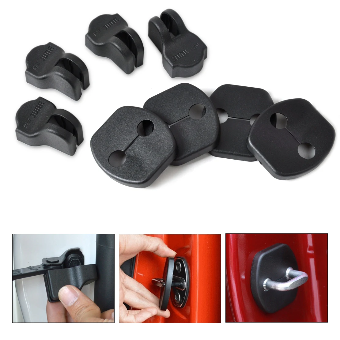 

DWCX Car Door Striker Cover Lock Protector + Door Check Arm Protection Cover For Infiniti EX Nissan Sunny Livina X-Trail Qashqai