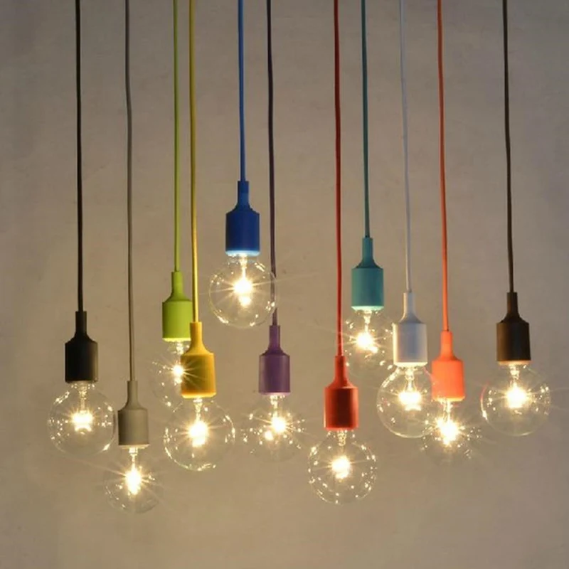 

Colorful E27 Socket Chandelier Light Suspension Drop Lamp Modern Vintage Edison Bulbs Bar Restaurant Chandelier Lamp Lighting
